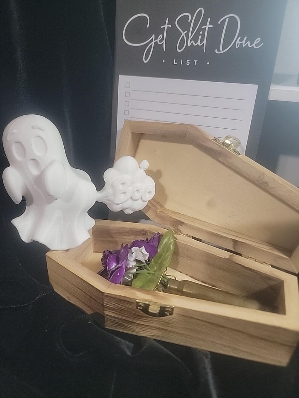 Silly Spooky 3D Printed BOO Ghost Halloween Figurine DIY Decor - Picture 2 of 3